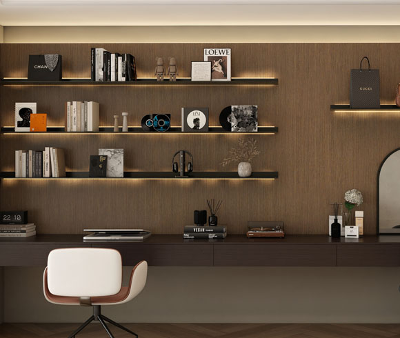 88 Bedroom: Bedside shelf, soft nighttime illumination